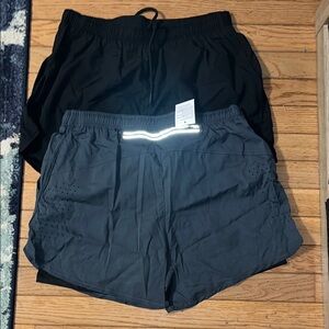 Men's Black and Gray Shorts